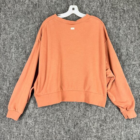Nike Sweatshirt Womens 2X Plus Orange Sweater Crop Activewear Athleisure - Picture 2 of 10